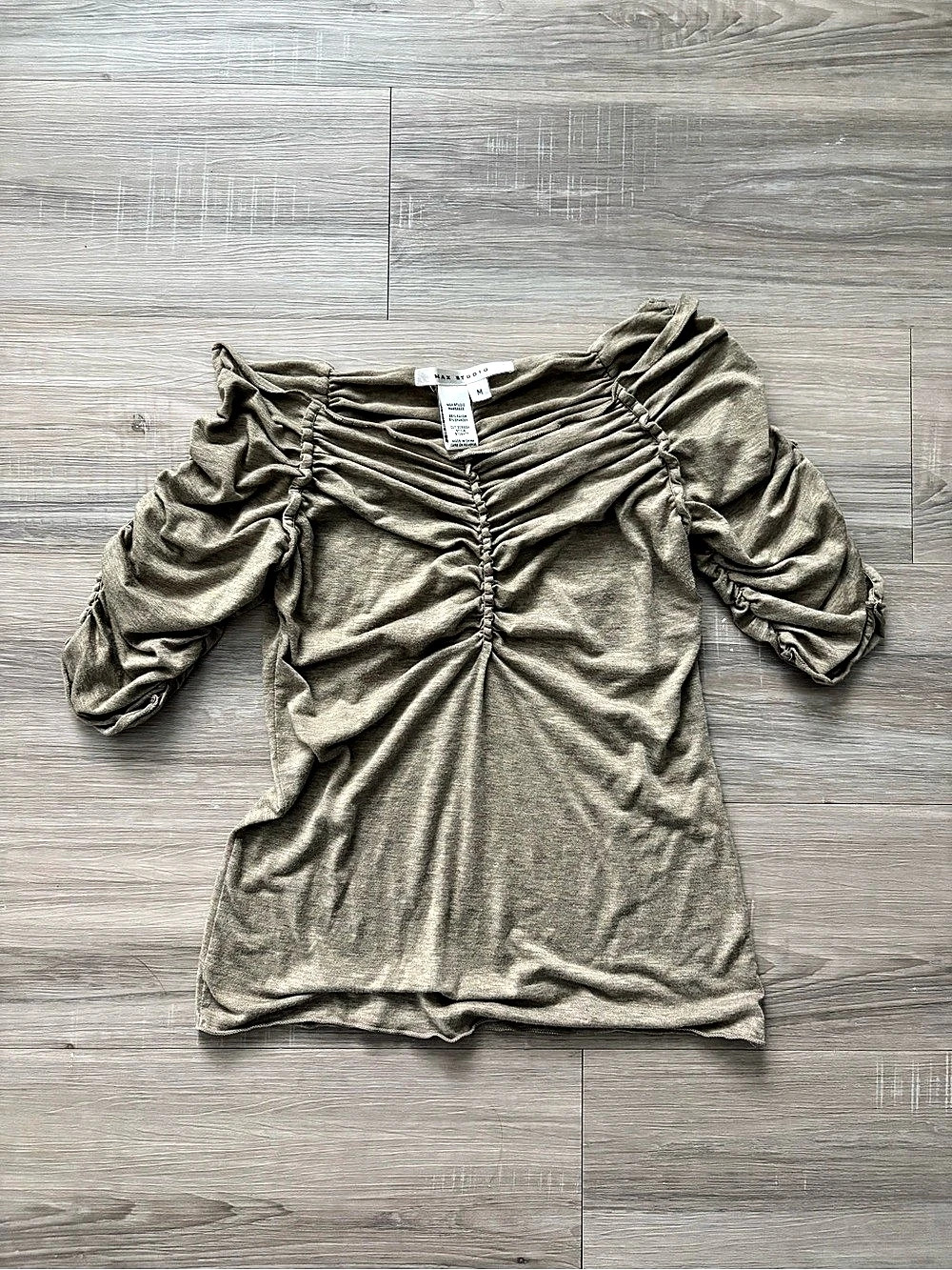 Vintage Y2K Max Studio Ruched Off The Shoulder Half Sleeve Top
